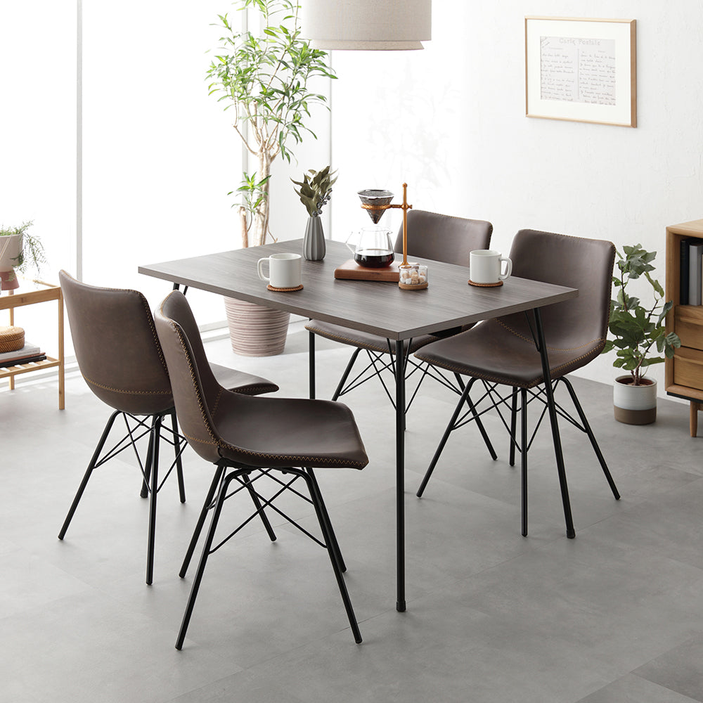 アイアンデザイン ダイニングこたつ 5点セット(ダイニングこたつ