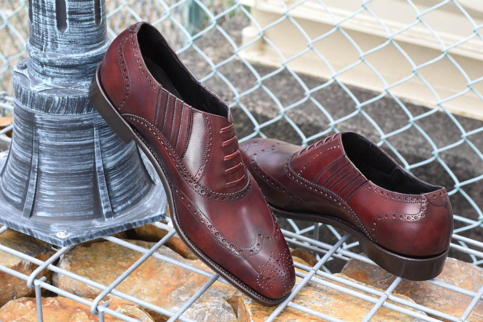 RAYMAR】RR チゼルトゥ フルブローグ レイジーマン バーガンディ ZONTA