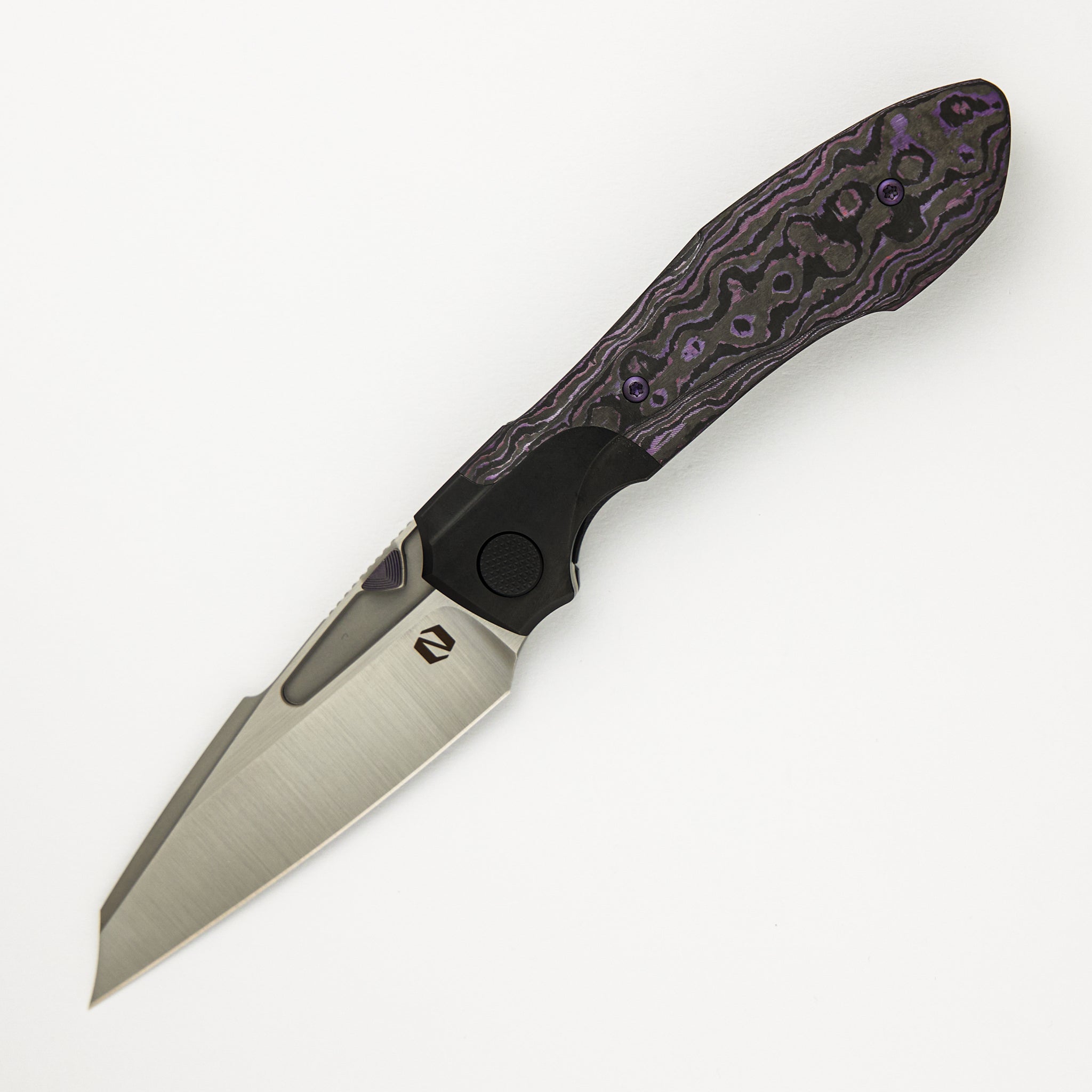 Voodoo - Black PVD/Light Stonewash Ti/Purple Haze Carbon FIber Handle