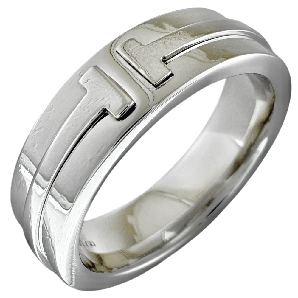 TIFFANY & CO. Tiffany T Narrow Ring Ring 11.5 18 Gold K18 White