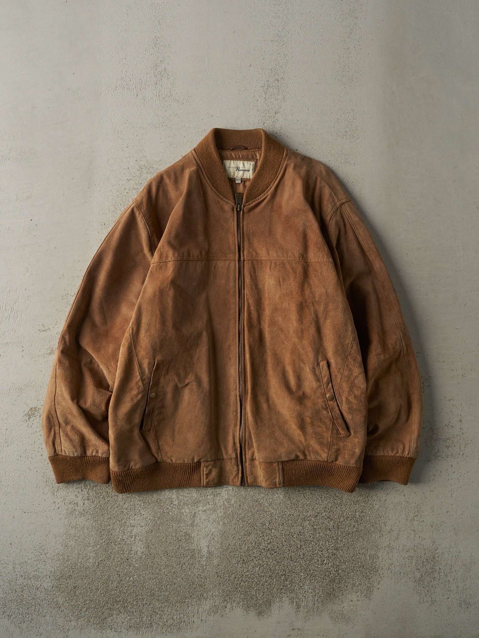 Vintage 90s Brown Suede Bomber Jacket (XL/XXL) – Rebalance Vintage