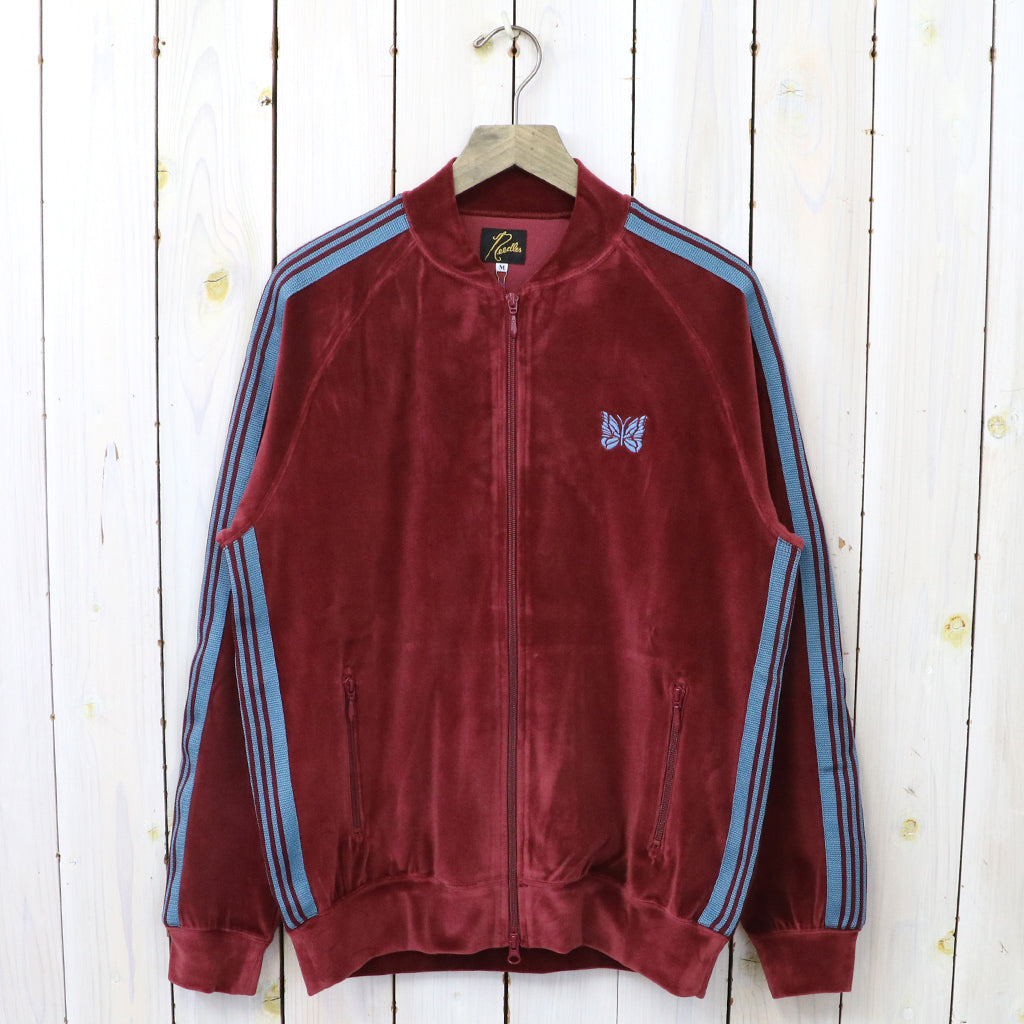 Needles : Rib Collar Track Jacket-C/PE Velour (Burgundy) – Reggieshop