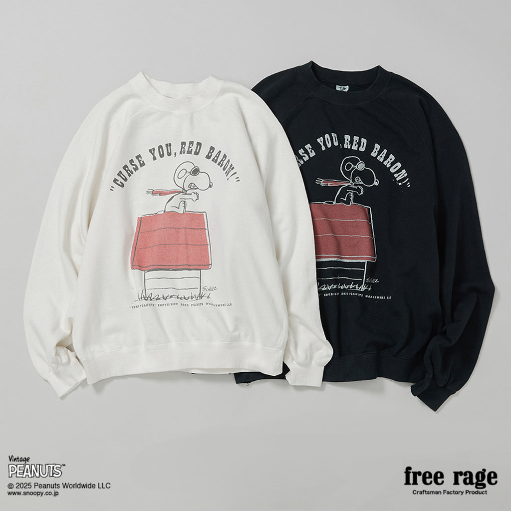 PEANUTS×free rage : FLYING ACE ラグランクルースウェット – Reggieshop