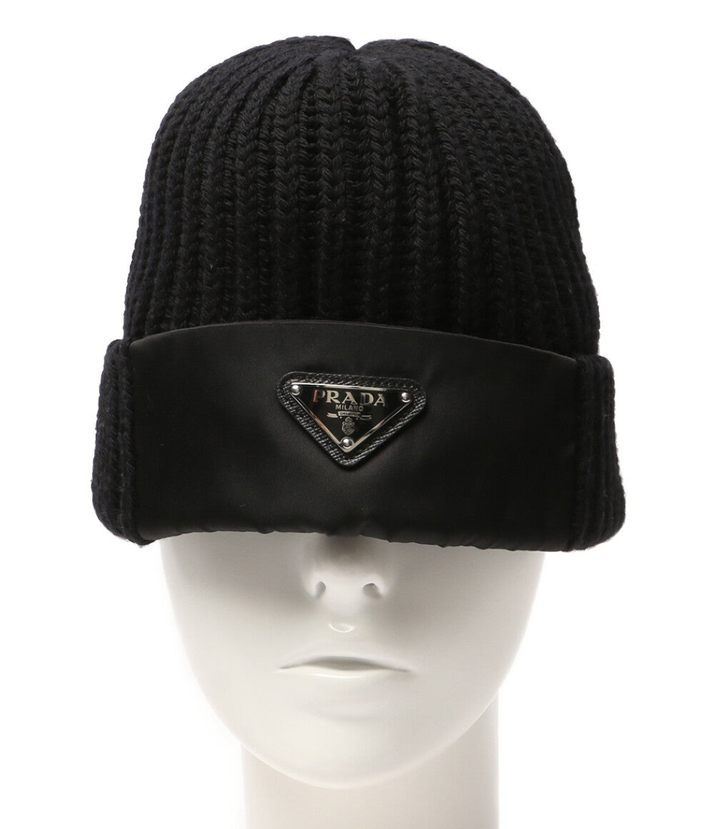 プラダ ニット帽 Re-Nylon ギャバジンxウール キャップ UMD446 S202