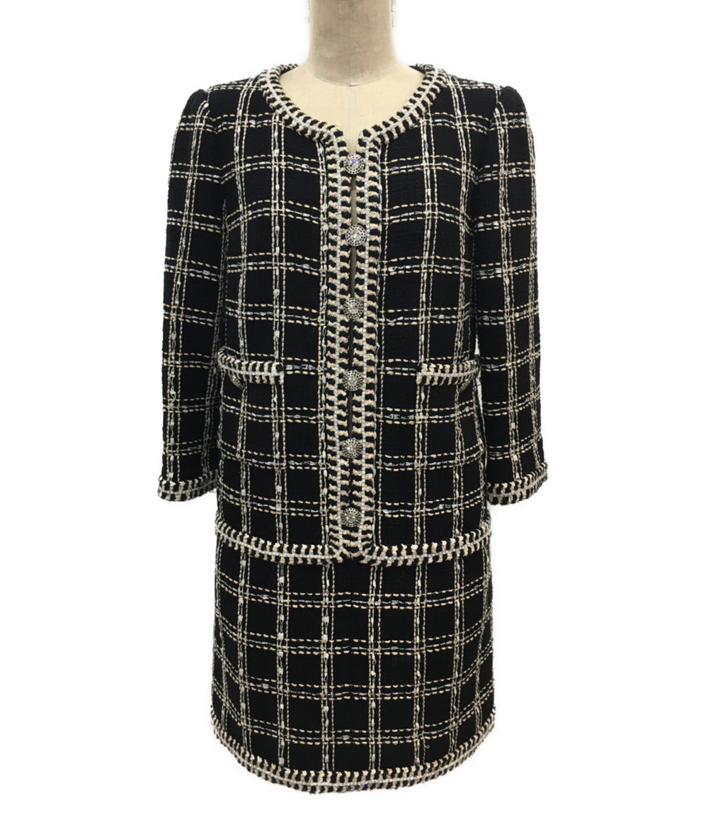 CHANEL 長袖ワンピース P73931V65545 ツイード レディース SIZE 34