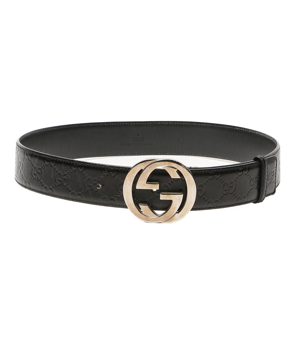 GUCCI インターロッキング レザーベルト 114984 レディース SIZE 34