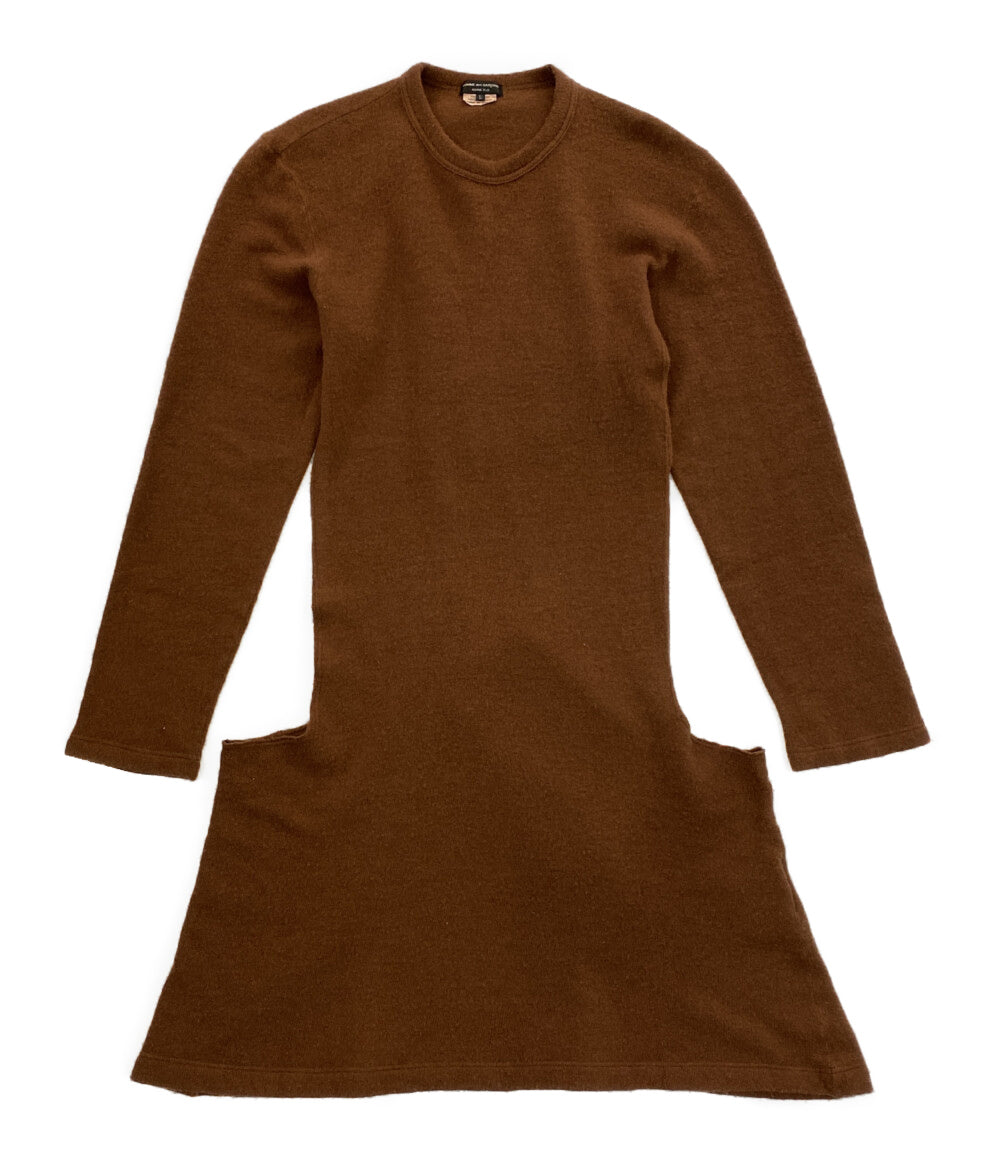 COMME des GARCONS HOMME PLUS ニット サイドスリット ブラウン 22aw