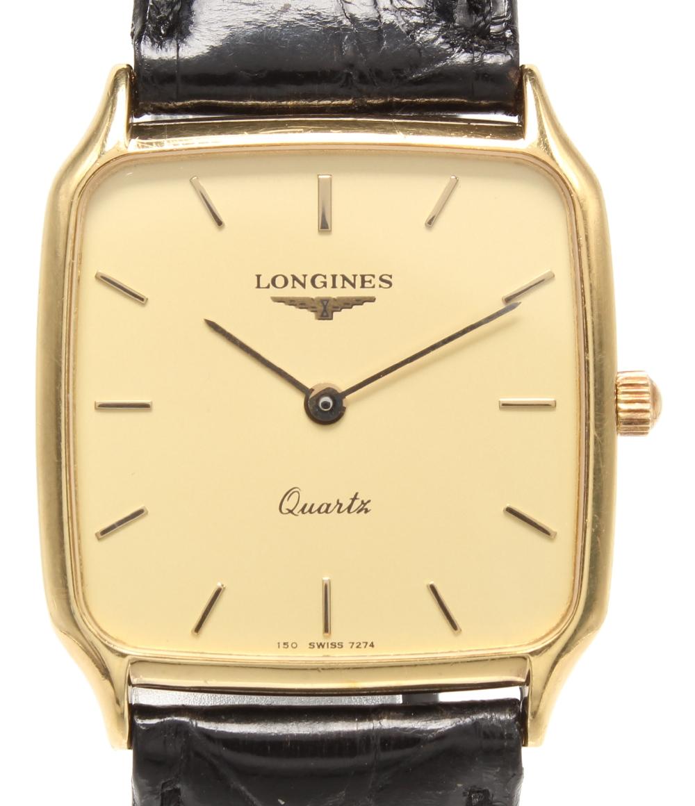 ロンジン 腕時計 スクエア 18K クオーツ ゴールド メンズ LONGINES