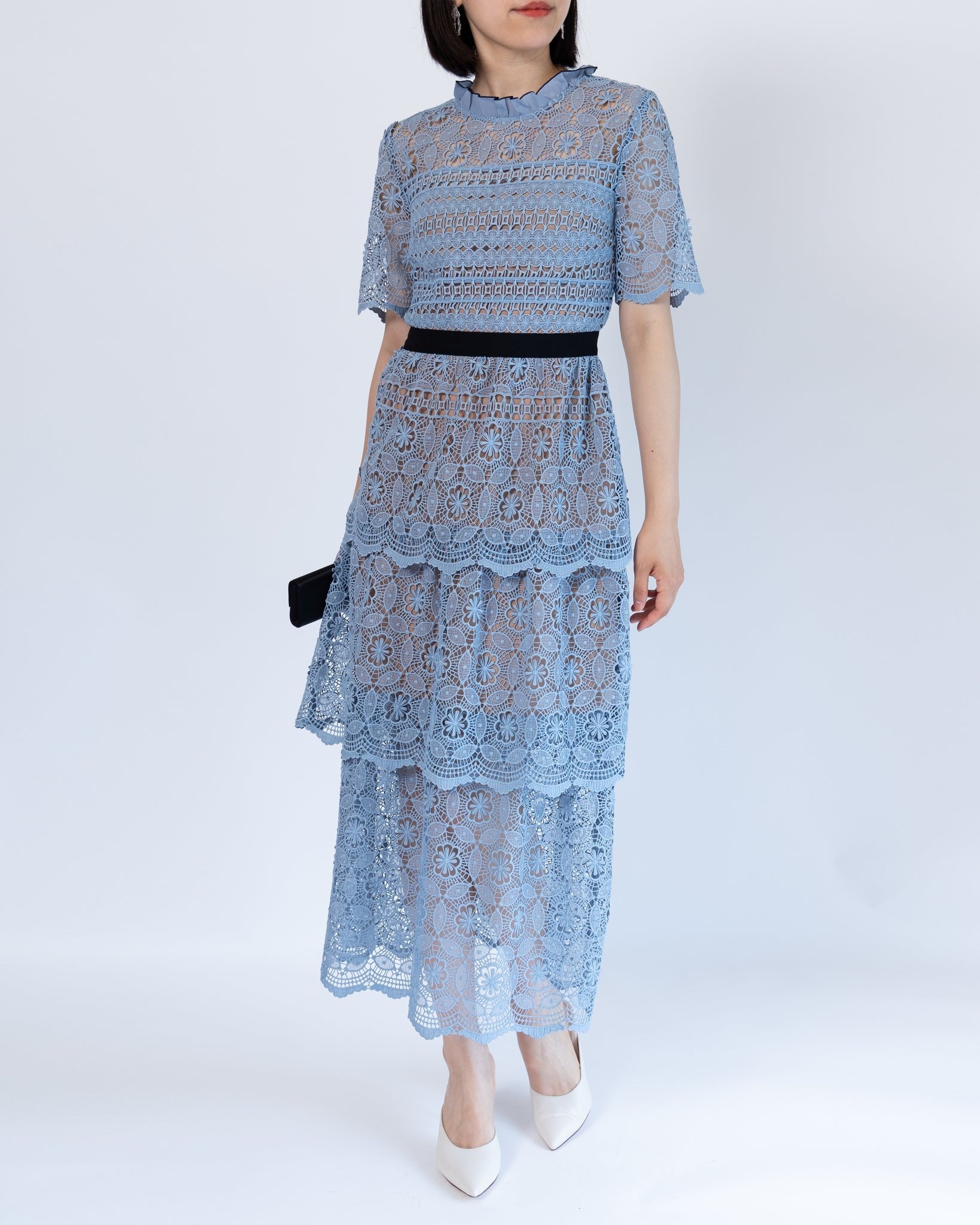 Self-Portrait 結婚式・パーティードレス｜ライトブルーのレースドレス