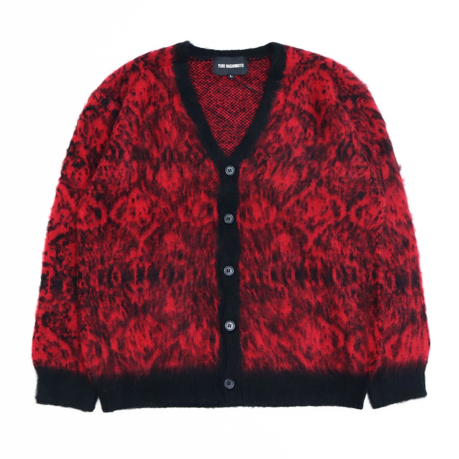 PYTHON PATTERN MOHAIR CARDIGAN #RED [232-01-0501] - YUKI HASHIMOTO