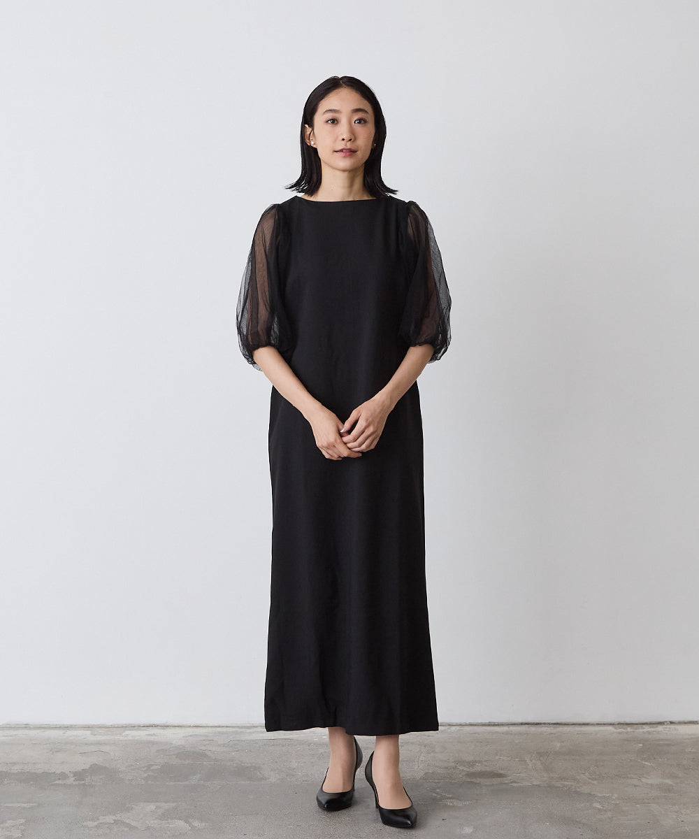 MOM：チュールバルーンスリーブワンピース