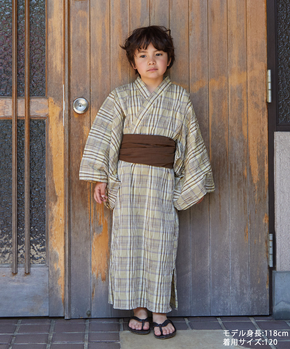 チェック柄プルオーバー浴衣セット