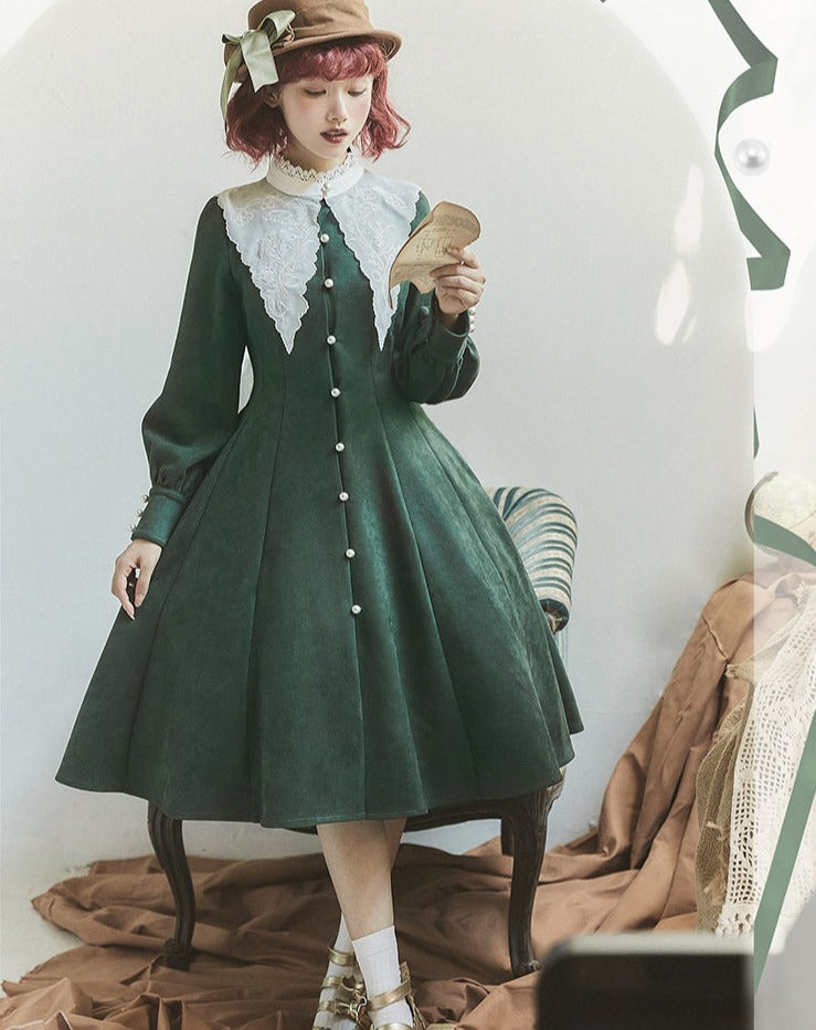 鈴蘭の刺繍襟 クラシカルワンピース – ロリータファッション通販RonRon