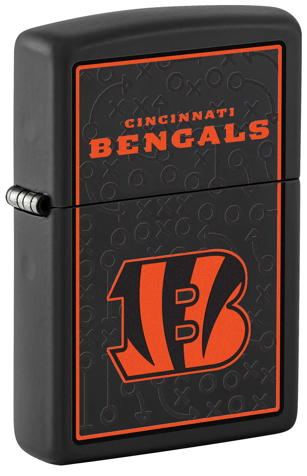 Zippo NFL Cincinnati Bengals Playbook Design Black Matte Windproof