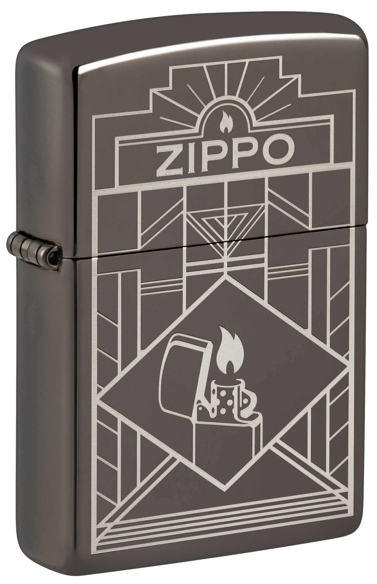 Zippo Art Deco Design Black Ice® Windproof Lighter – Zippo USA