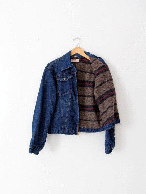 vintage 70s Montgomery Ward denim jacket with blanket lining – 86