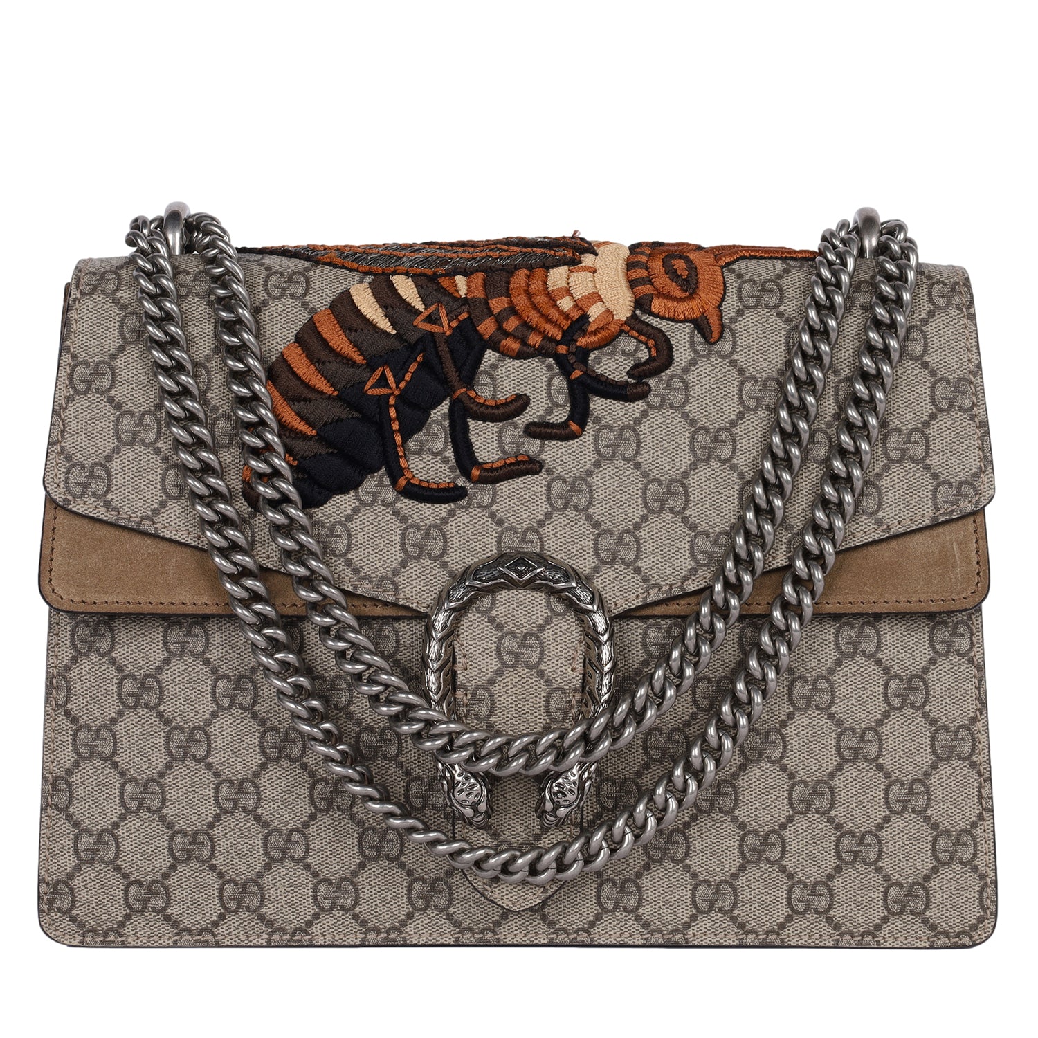 GUCCI GG Supreme Monogram Bee Embroidered Shoulder Bag – The Lady Bag