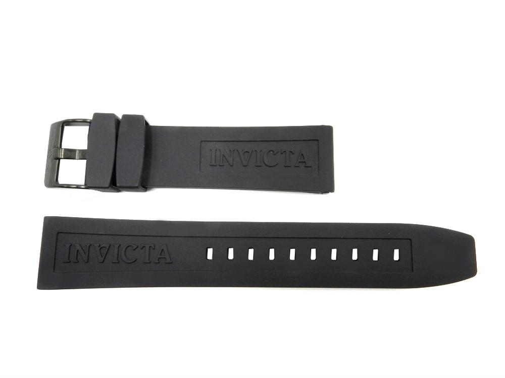 Genuine Invicta 22mm Black Rubber Signature Replacement Watch Band
