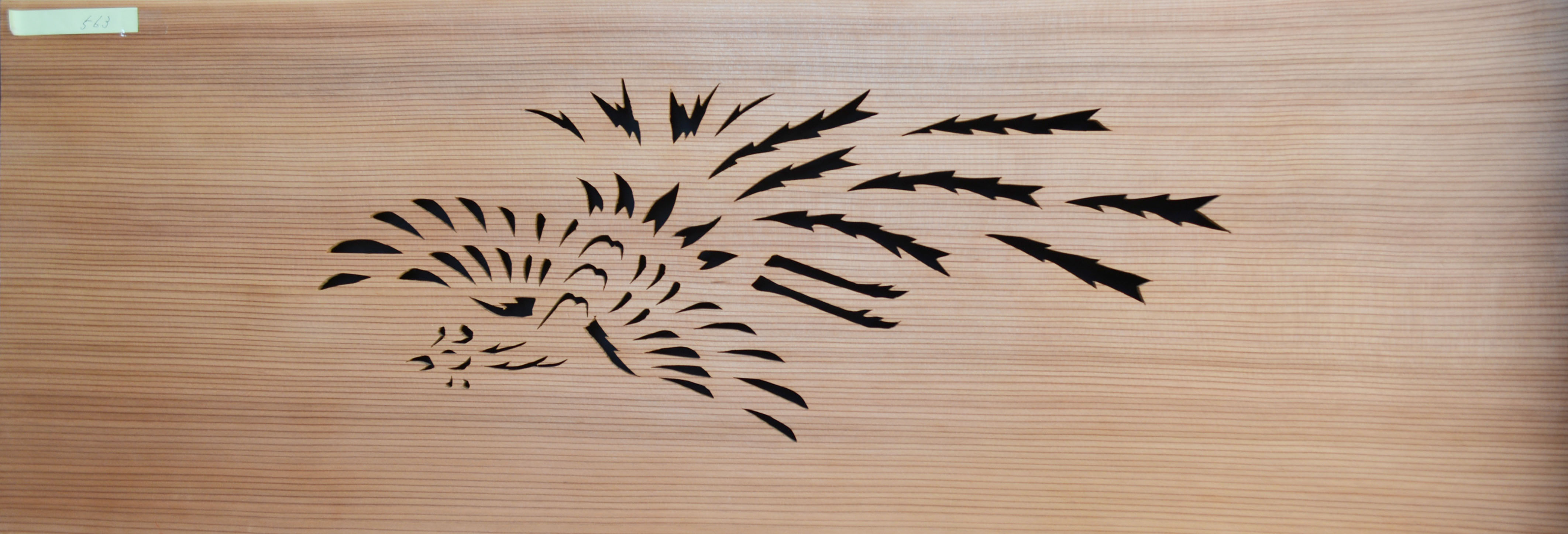 彫刻欄間の高原銘木店 ＞ 透かしランマ ＞ 0563 鳳凰 3尺×1尺 透かし彫