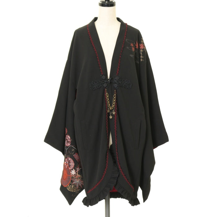 OZZON JAPAN 和柄 和風 ポンチョ リバーシブル OZZON JAPAN 和柄和風