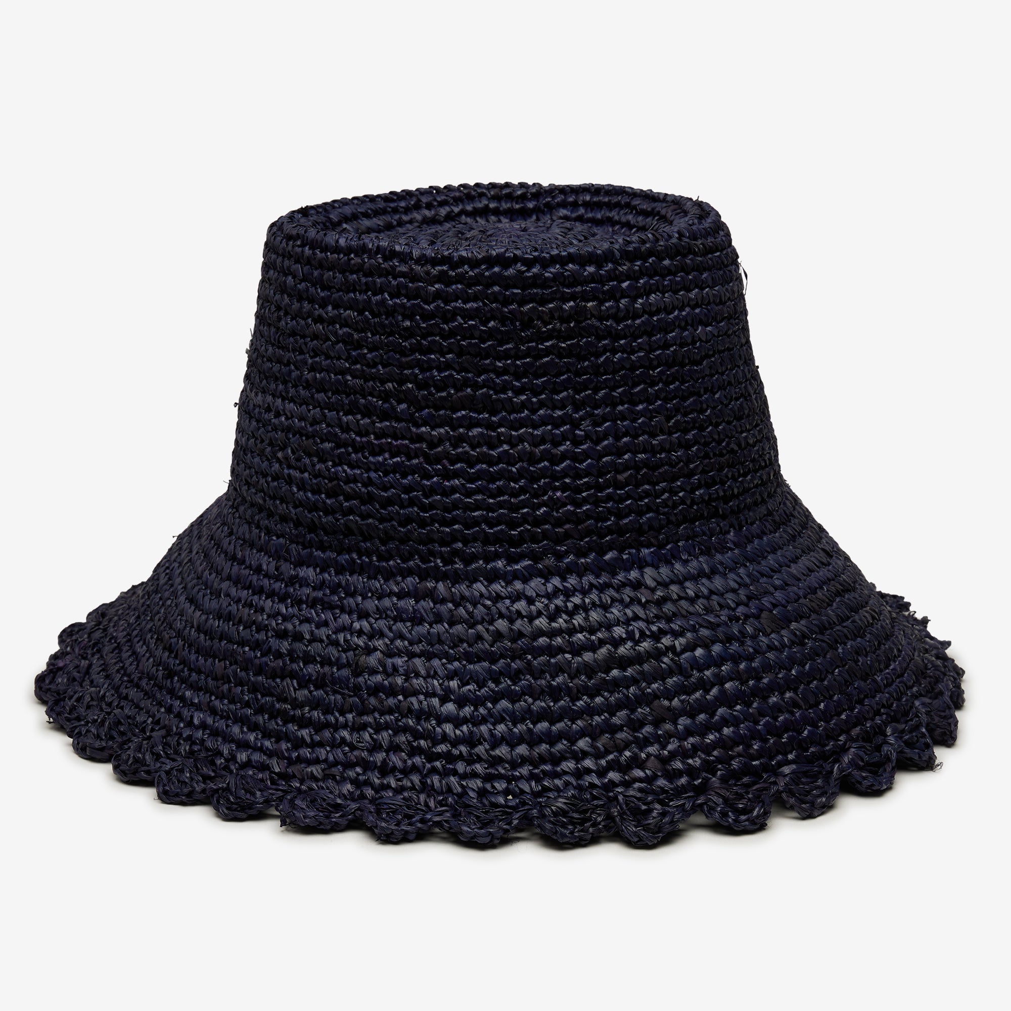 Lacey Raffia Bucket in Navy