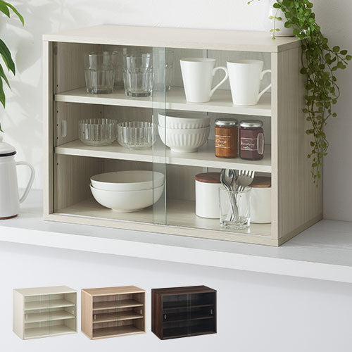 卓上ミニ カップボード 幅60cm キッチン収納 上置き食器棚 おしゃれ