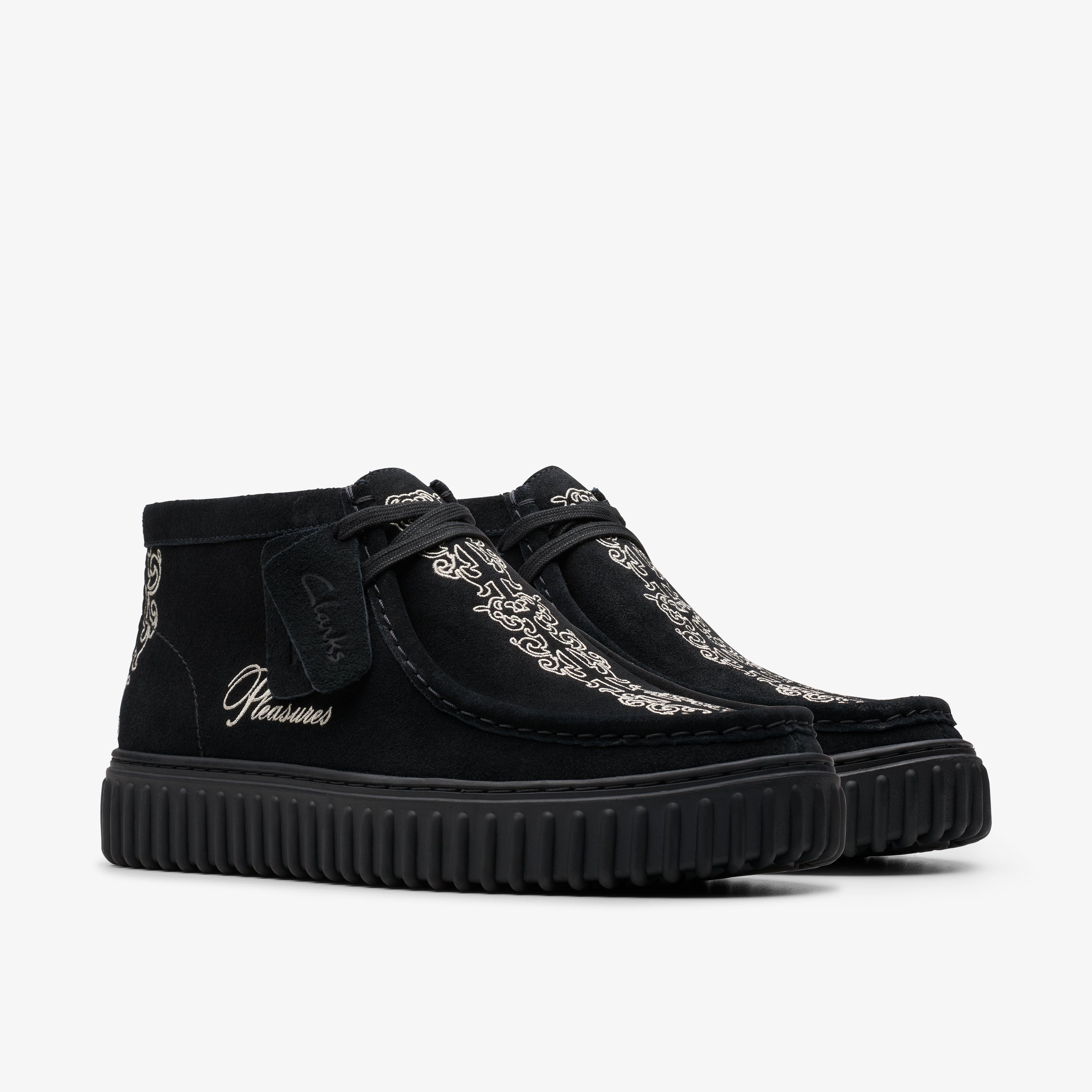 CLARKS X PLEASURES TORNHILL WOVEN - BLACK SUEDE – HOMETEAM