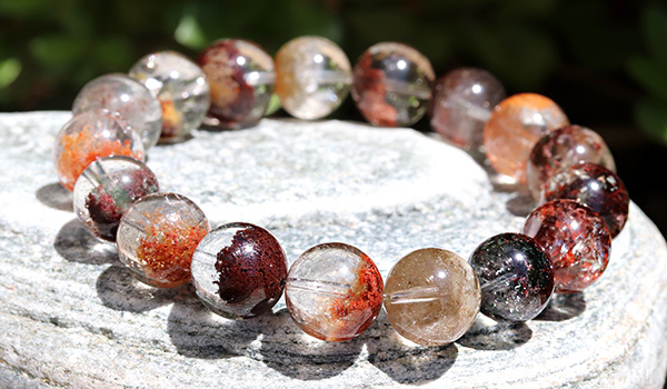 一点もの】大玉ブレス（ミックスガーデンクォーツ）12～13mm-003