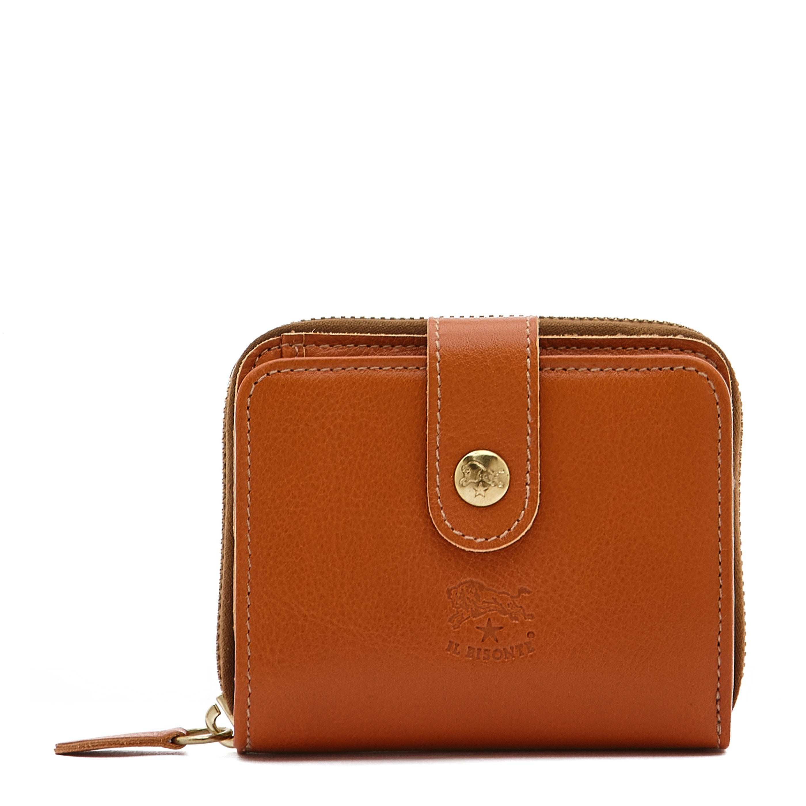 Women's wallet in leather color caramel – Il Bisonte