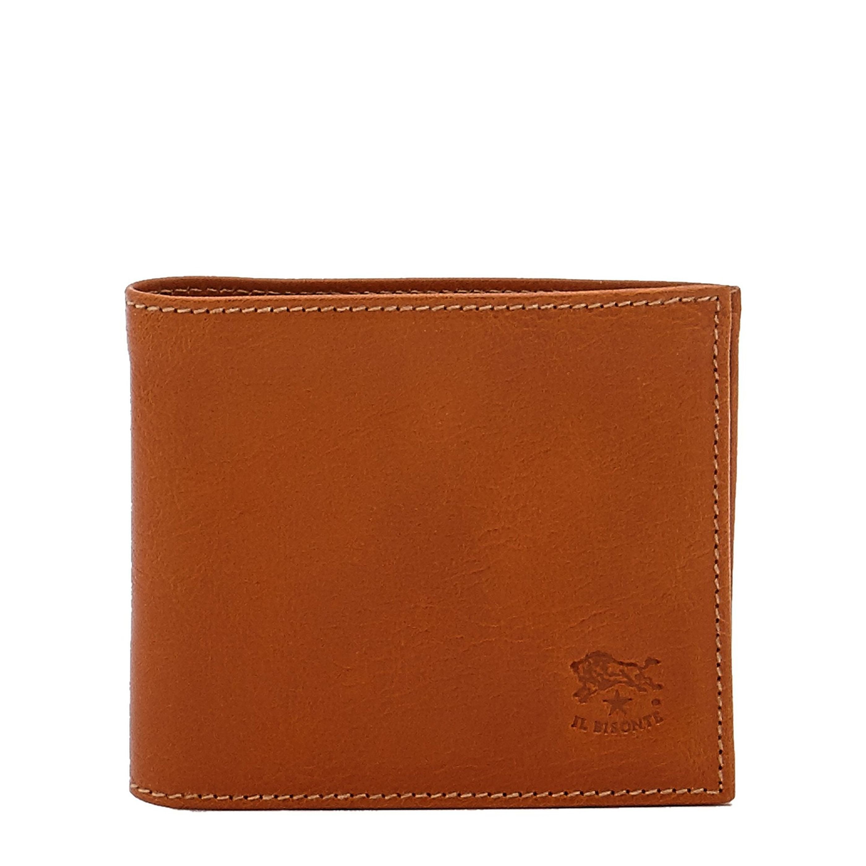 Feniglia | Men's bi-fold wallet in leather color caramel – Il Bisonte