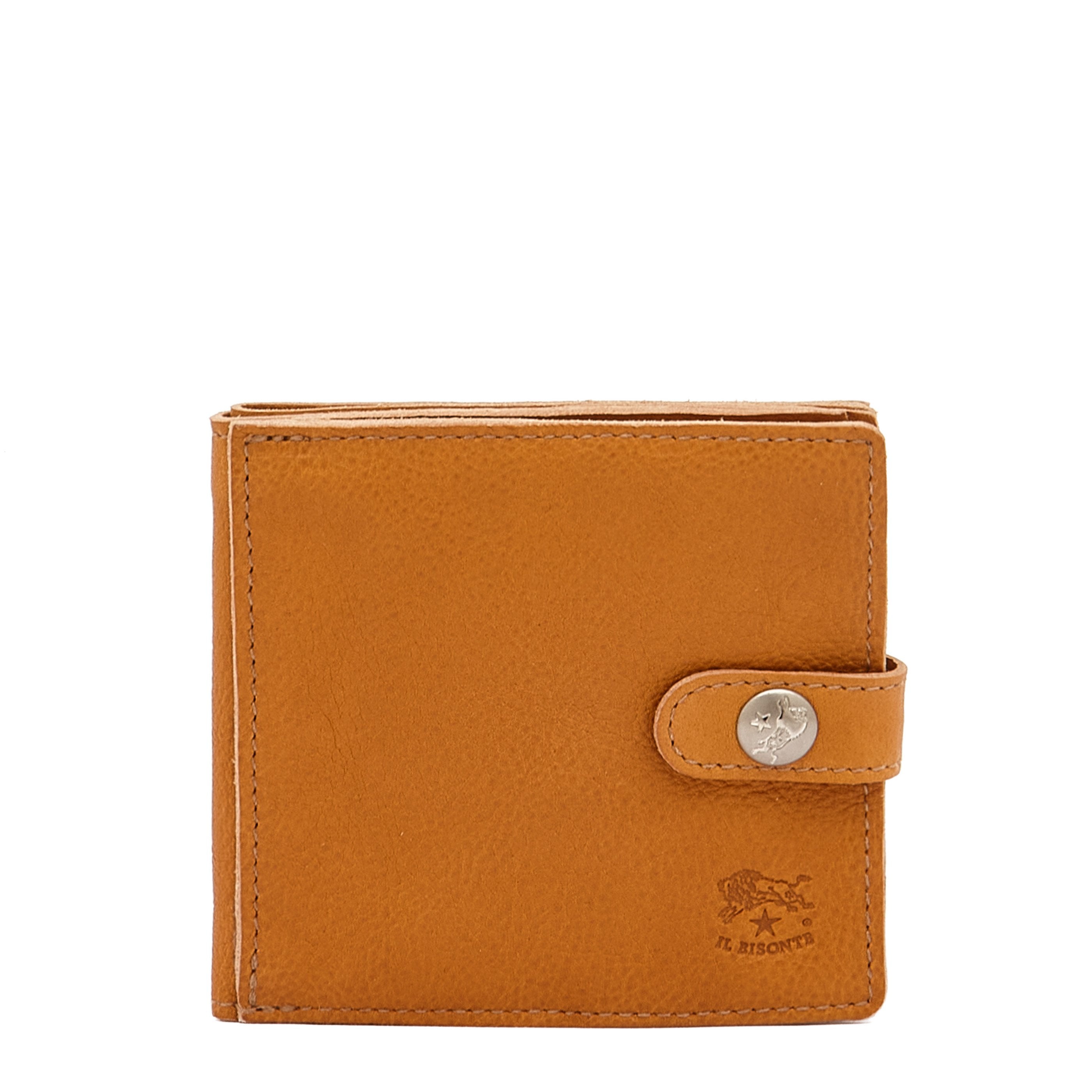 Men's bi-fold wallet in vintage leather color natural – Il Bisonte