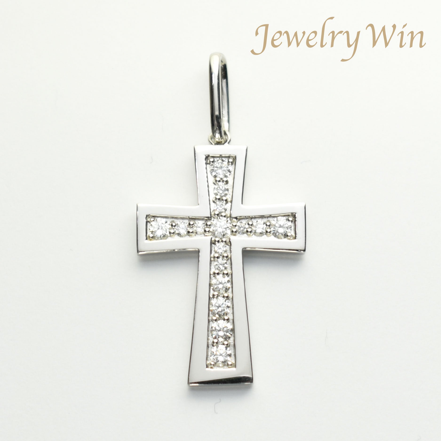 ペンダントトップ クロス Pt900 ダイヤモンド付 (Type-GC-N)