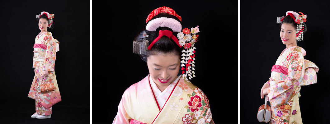 地毛結い日本髪での成人式｜バスクヘア＆メイク