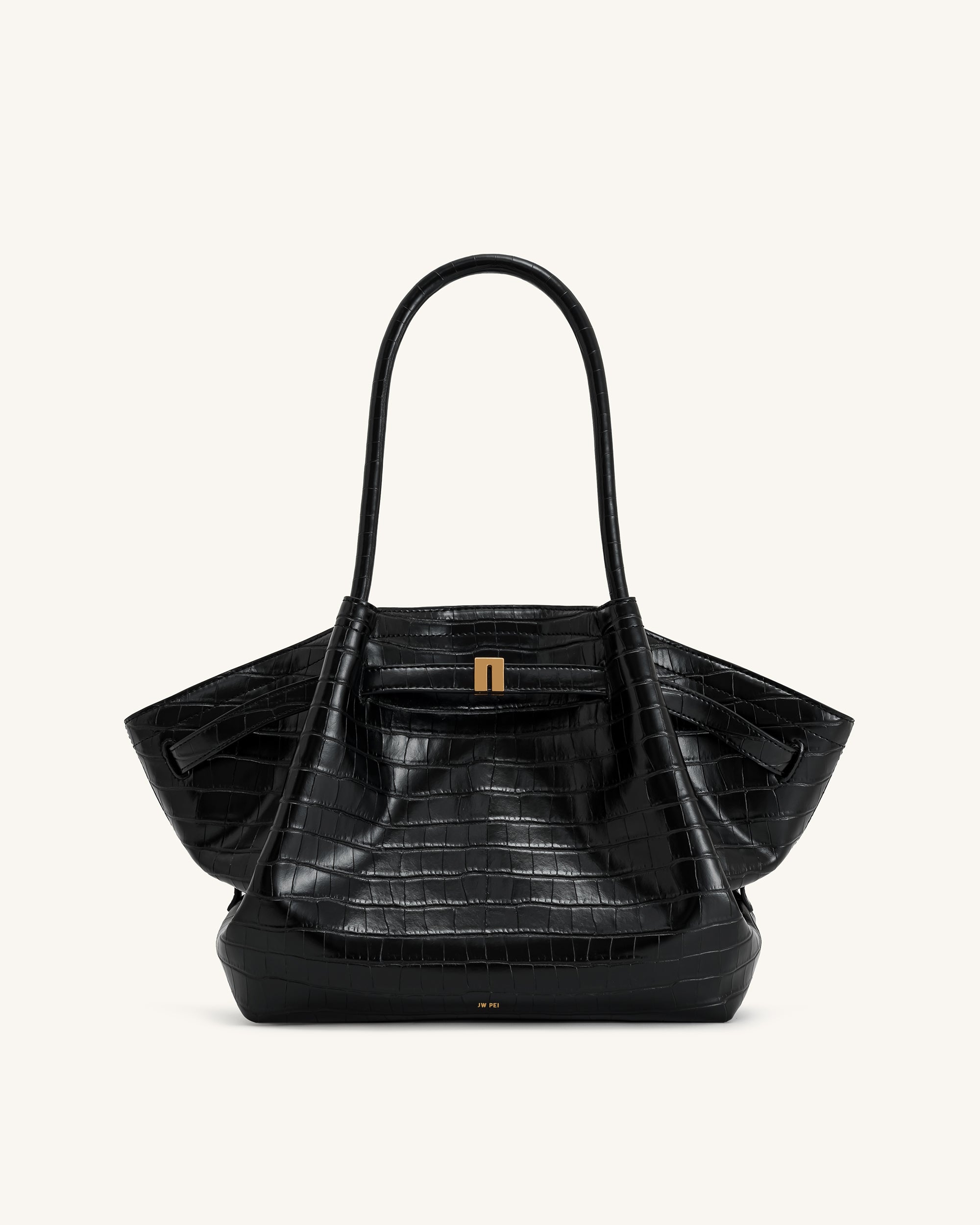 Hana Medium Tote Bag - Black Croc | JW PEI