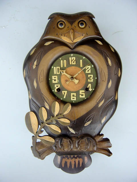 フクロ発声掛時計TOKIWA&CO - からくりアンティーク掛時計