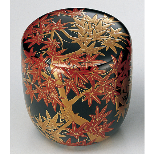 大棗 紅葉蒔絵 内銀地【販売】-茶道具は京都しみず孔昌堂