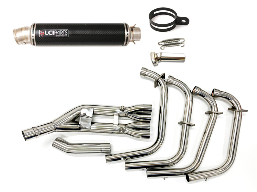 LCIPARTS ラウンドチタンカーボンフルエキゾーストマフラー ホンダ