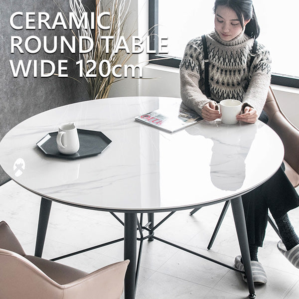 lushroom ダイニングテーブル セラミック 大理石柄 4人掛け ホワイト