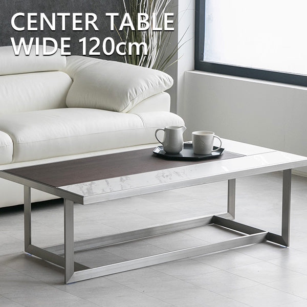 lushroom センターテーブル セラミック 大理石柄 ウォールナット 突板