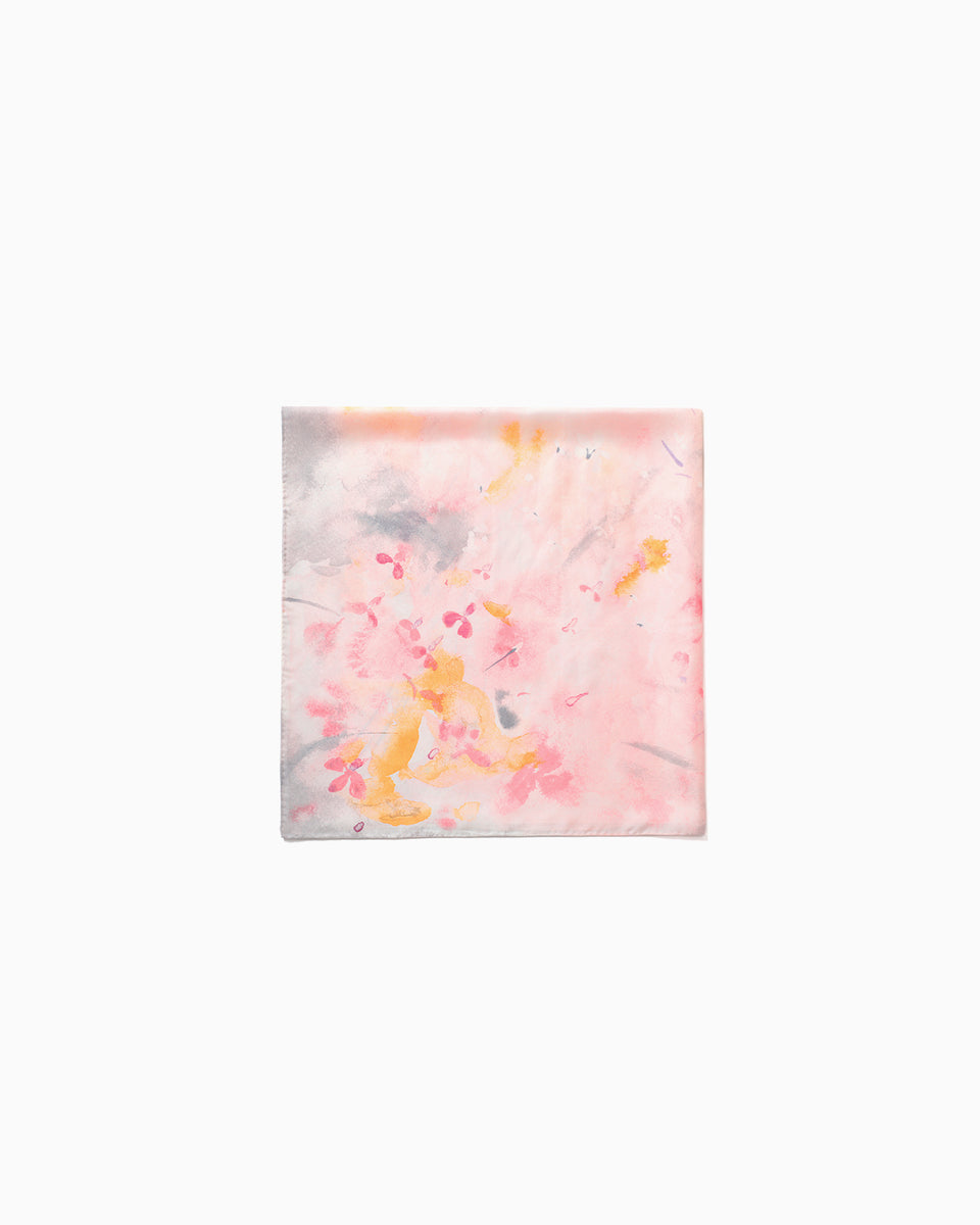 Hand Printed Silk Scarf - pink - Mame Kurogouchi