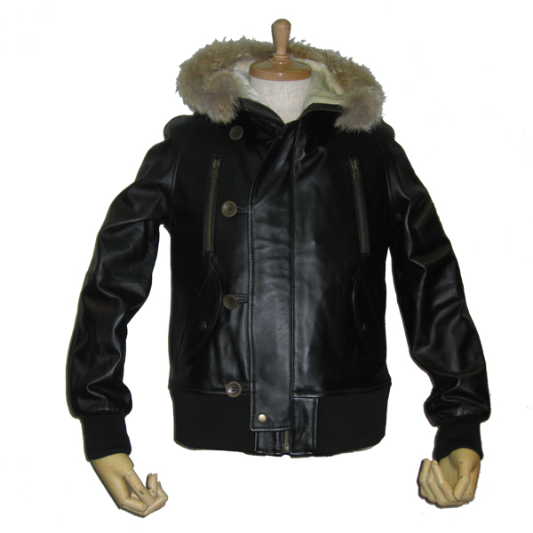 MARUFUJI WEB SHOP】ラム革N2Bタイプ ボア革ジャン DR915 BLK