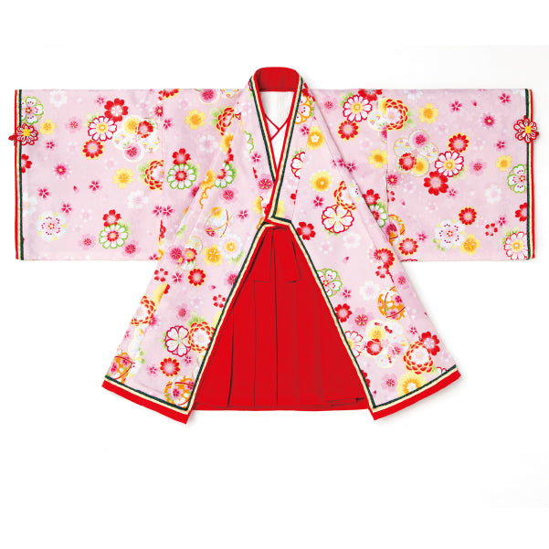 女の子用着物セット 十二単風お姫さま衣装(ピンク) 初節句 着物 産着