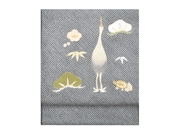 刺繍九寸名古屋帯(工芸キモノ野口・鶴亀に松竹梅) | 商品紹介 | 染と織