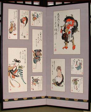 大津絵の店 掛軸・屏風類
