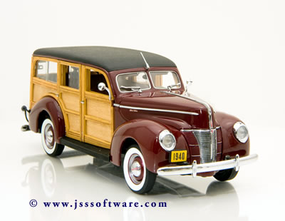 PhillyMint-Danbury Mint 1940 Ford Deluxe Station Wagon - Garnet