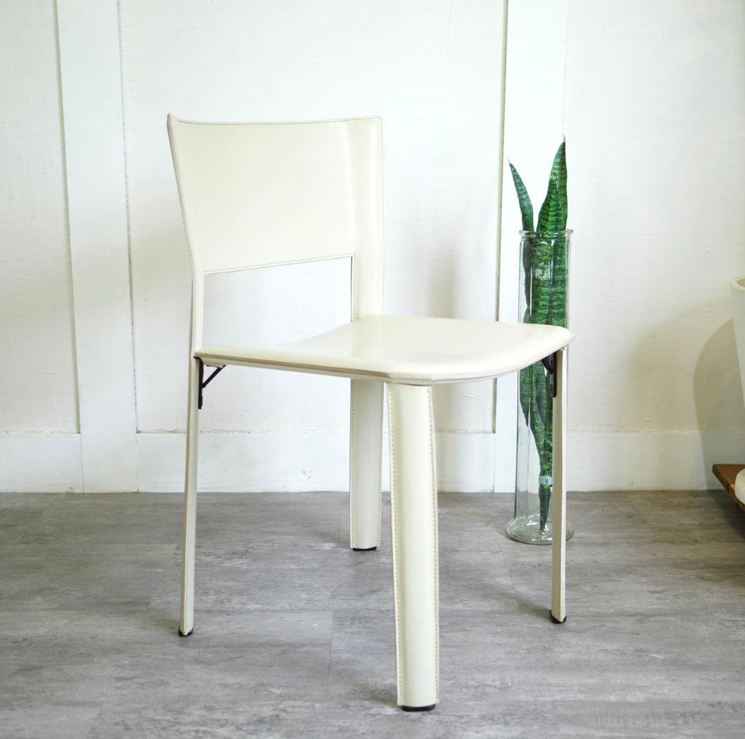 ファセム / Fasem S92 レザーダイニングチェア ホワイト ジャンカルロ