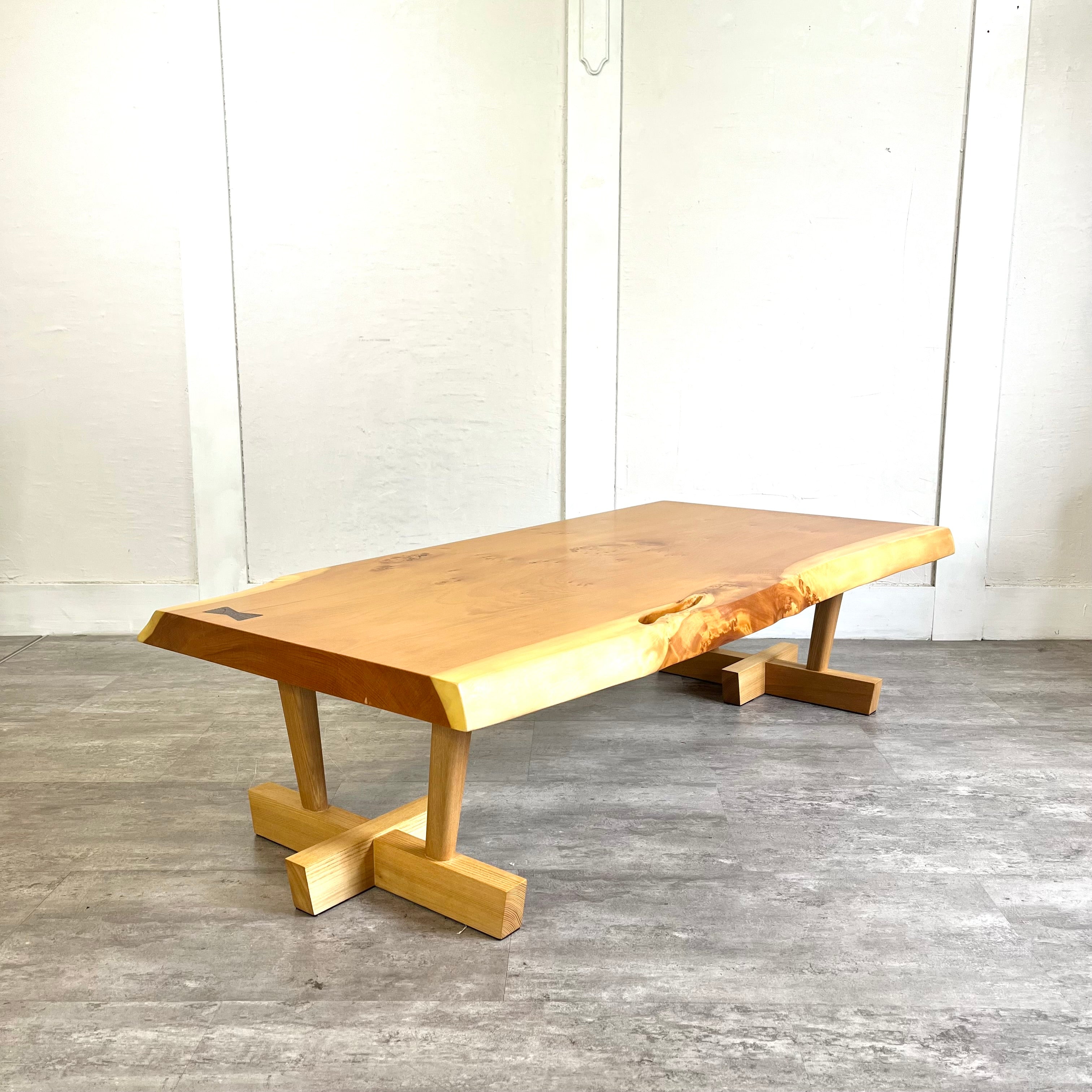 一枚板 ローテーブル イチョウ 中古 リビングテーブル 花台 サイド