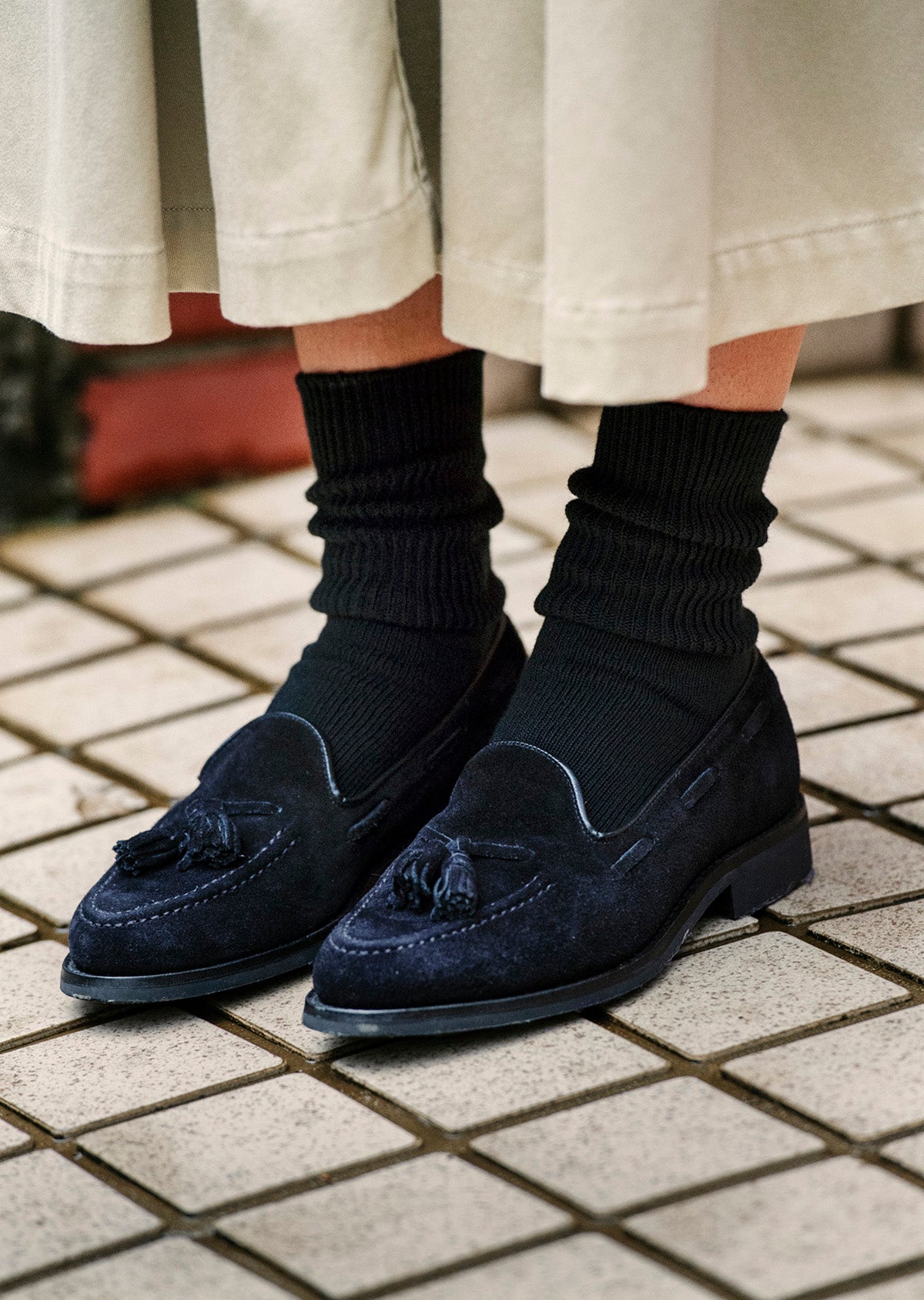 オーガニックコットン 3パック リブクルーソックス - R1427｜靴下