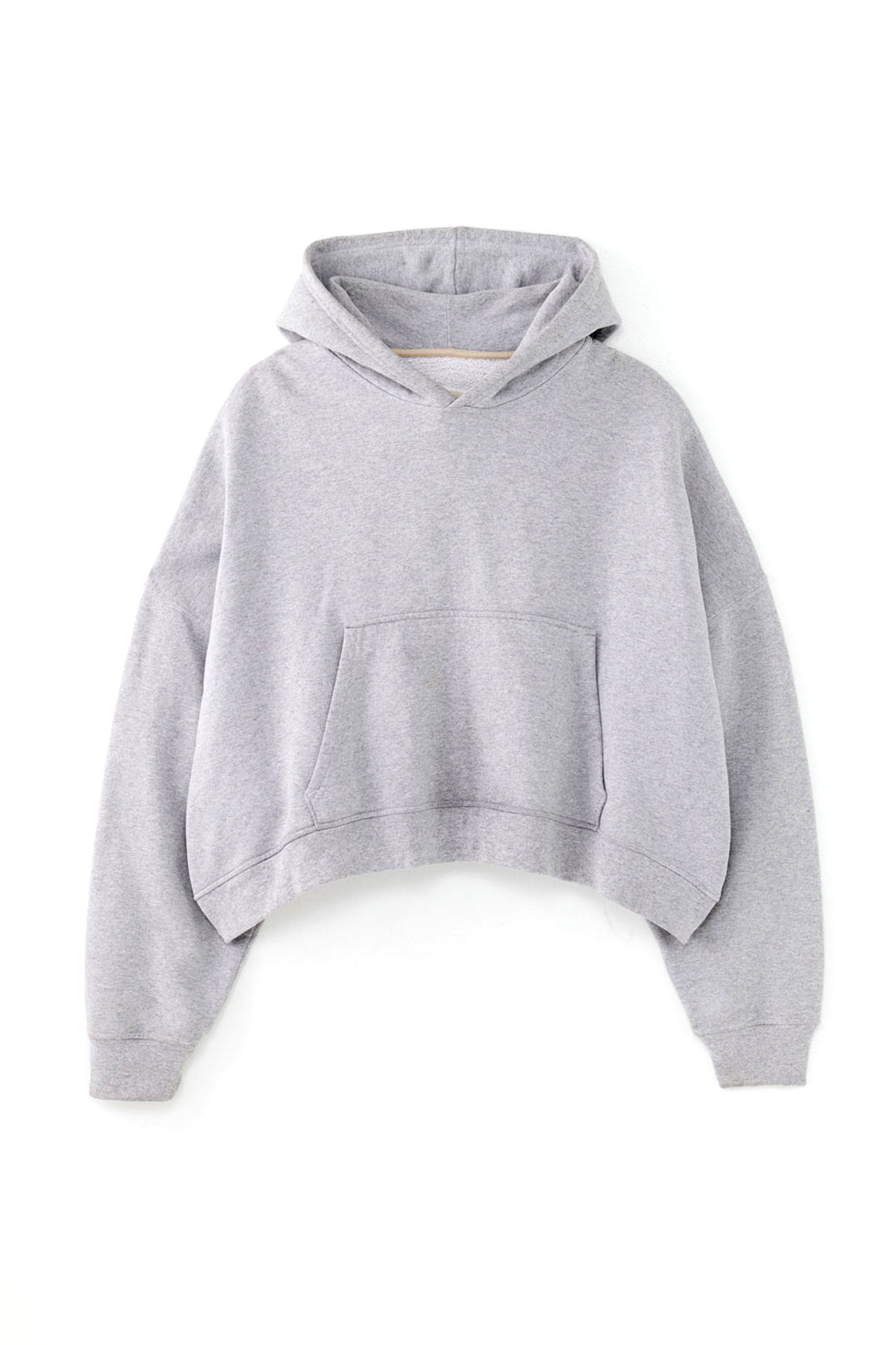 CROPPED PULLOVER HOODIE : HEATHER GRAY – SEBASTIEN AMI.