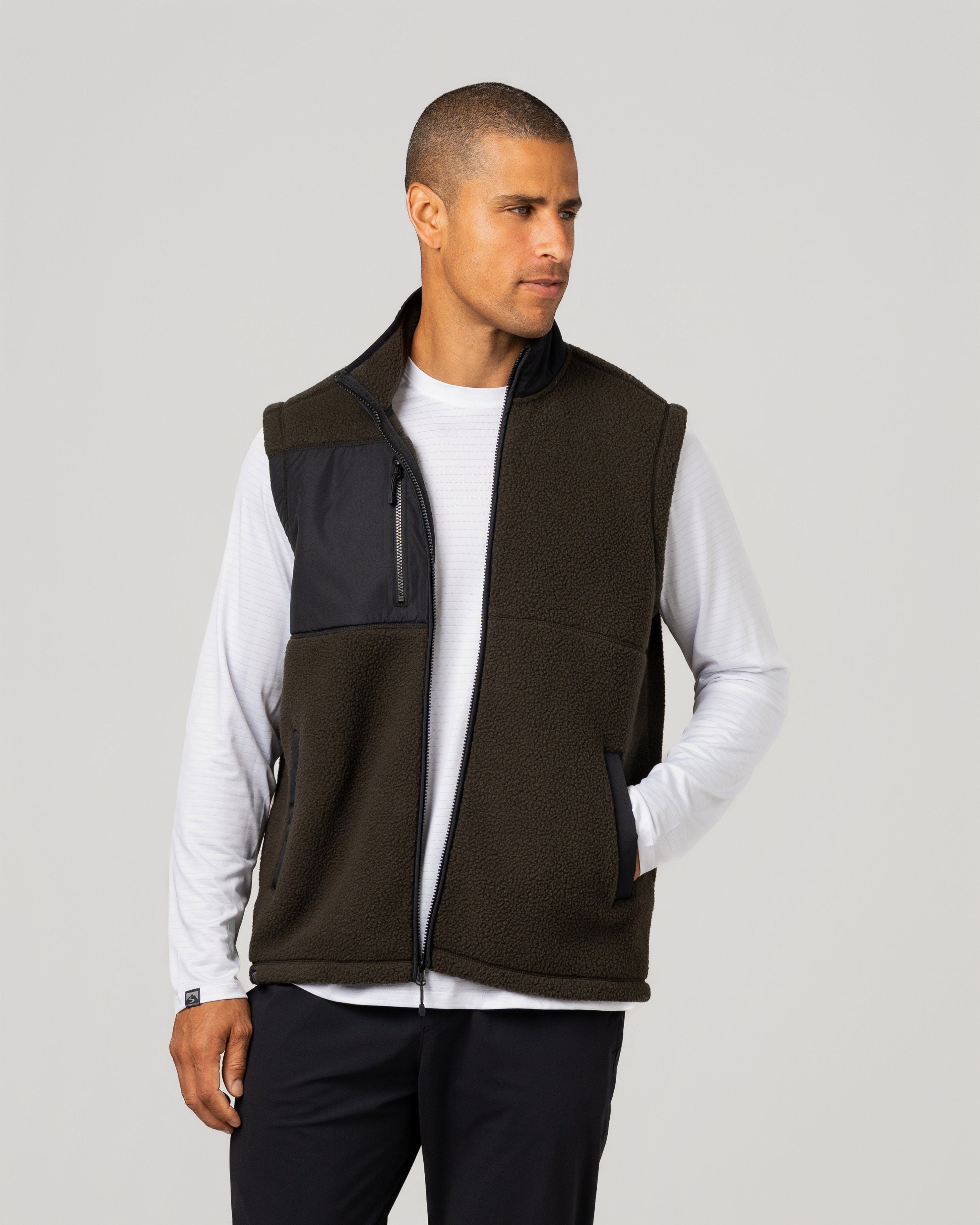 Men's Warm Up Colorblock Sherpa Fleece Vest – Storm Creek